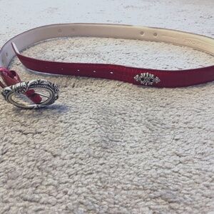 Ladies red leather belt